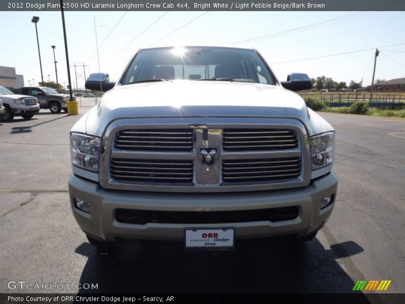 Bright White / Light Pebble Beige/Bark Brown 2012 Dodge Ram 2500 HD Laramie Longhorn Crew Cab 4x4