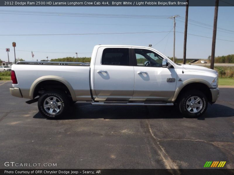 Bright White / Light Pebble Beige/Bark Brown 2012 Dodge Ram 2500 HD Laramie Longhorn Crew Cab 4x4