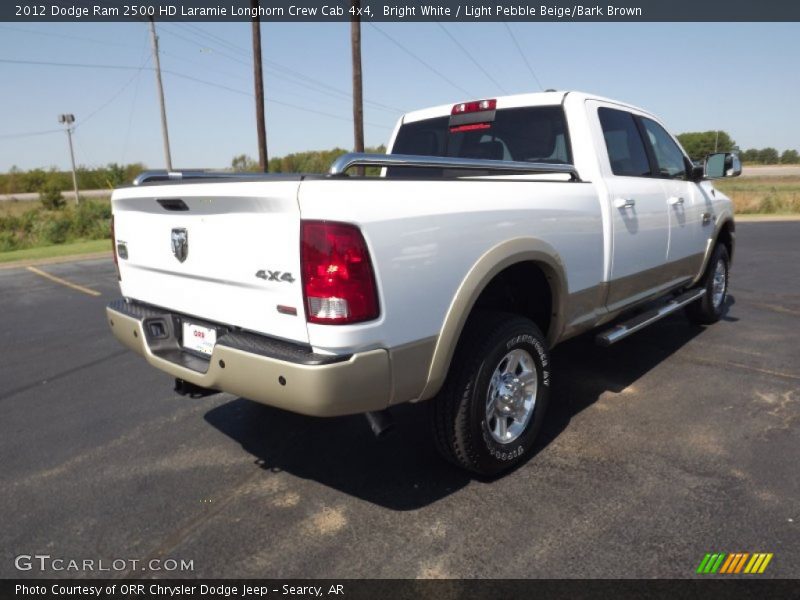 Bright White / Light Pebble Beige/Bark Brown 2012 Dodge Ram 2500 HD Laramie Longhorn Crew Cab 4x4