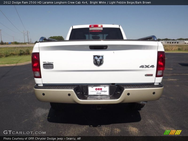 Bright White / Light Pebble Beige/Bark Brown 2012 Dodge Ram 2500 HD Laramie Longhorn Crew Cab 4x4