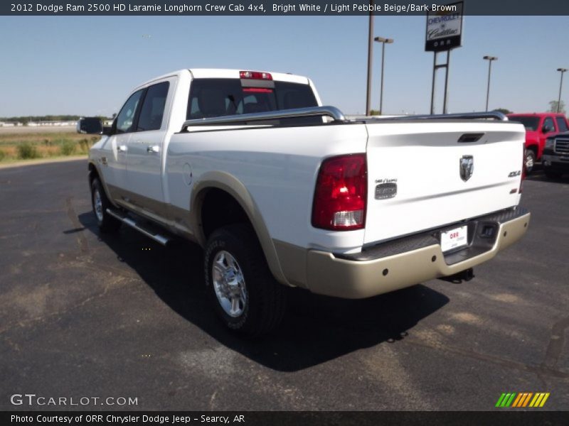 Bright White / Light Pebble Beige/Bark Brown 2012 Dodge Ram 2500 HD Laramie Longhorn Crew Cab 4x4