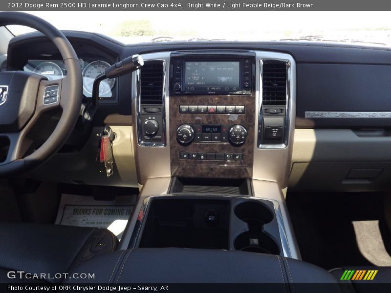 Bright White / Light Pebble Beige/Bark Brown 2012 Dodge Ram 2500 HD Laramie Longhorn Crew Cab 4x4