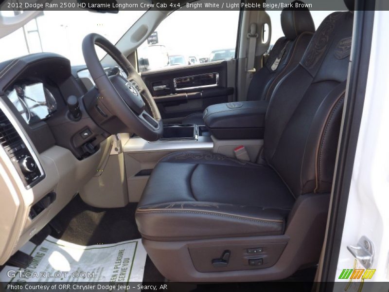 Bright White / Light Pebble Beige/Bark Brown 2012 Dodge Ram 2500 HD Laramie Longhorn Crew Cab 4x4