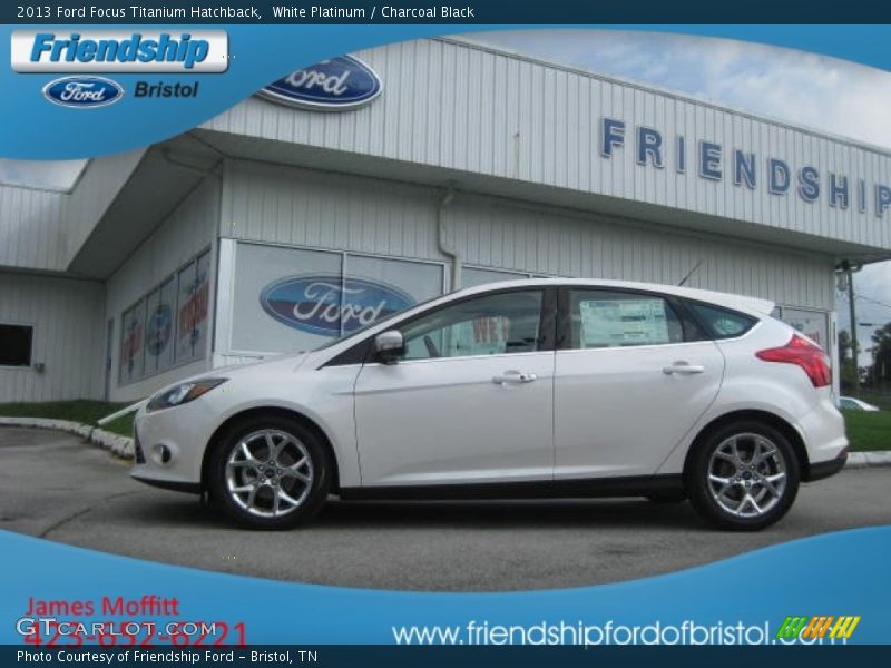 White Platinum / Charcoal Black 2013 Ford Focus Titanium Hatchback