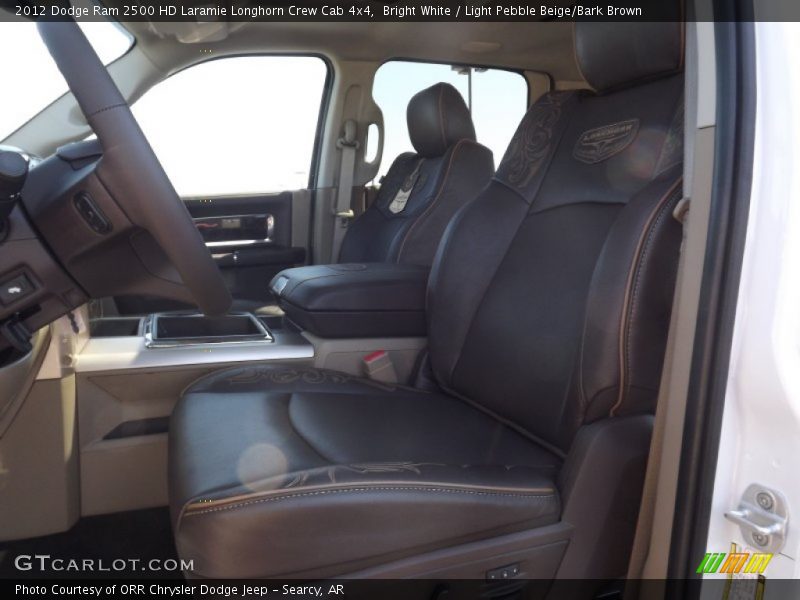 Bright White / Light Pebble Beige/Bark Brown 2012 Dodge Ram 2500 HD Laramie Longhorn Crew Cab 4x4
