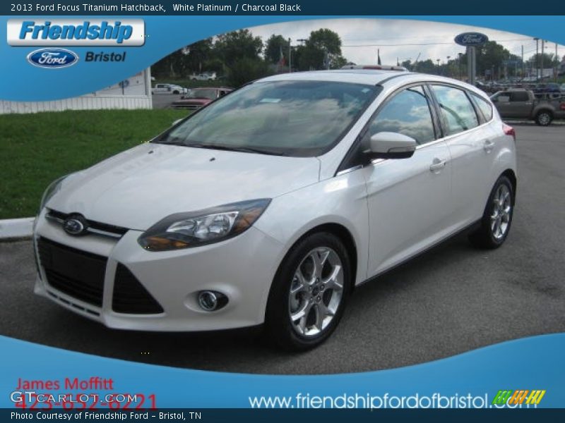 White Platinum / Charcoal Black 2013 Ford Focus Titanium Hatchback