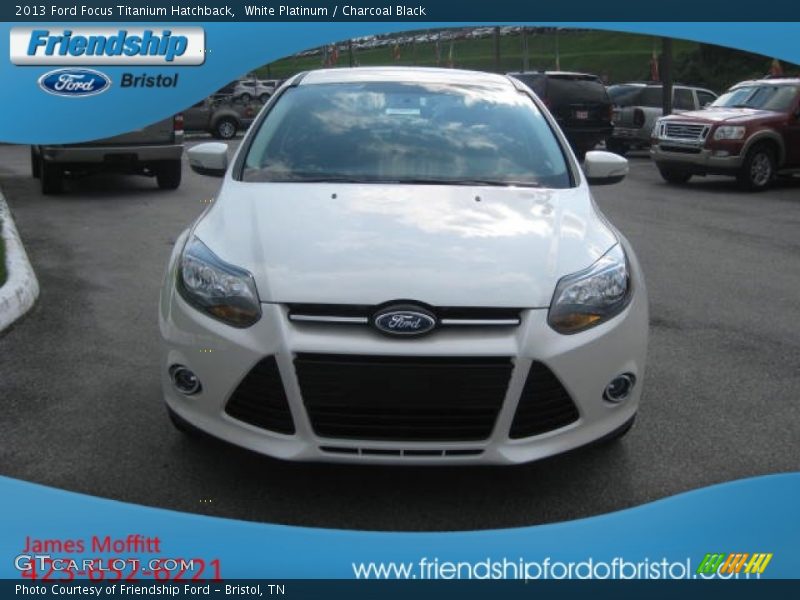 White Platinum / Charcoal Black 2013 Ford Focus Titanium Hatchback
