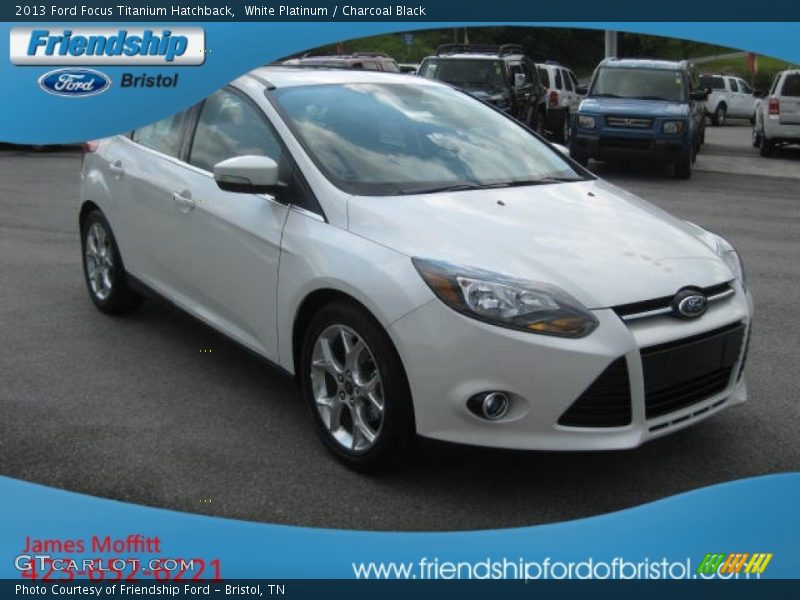 White Platinum / Charcoal Black 2013 Ford Focus Titanium Hatchback