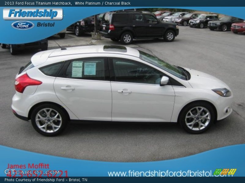 White Platinum / Charcoal Black 2013 Ford Focus Titanium Hatchback