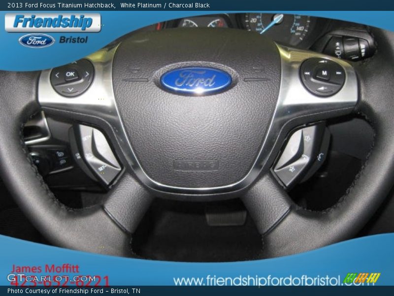 White Platinum / Charcoal Black 2013 Ford Focus Titanium Hatchback