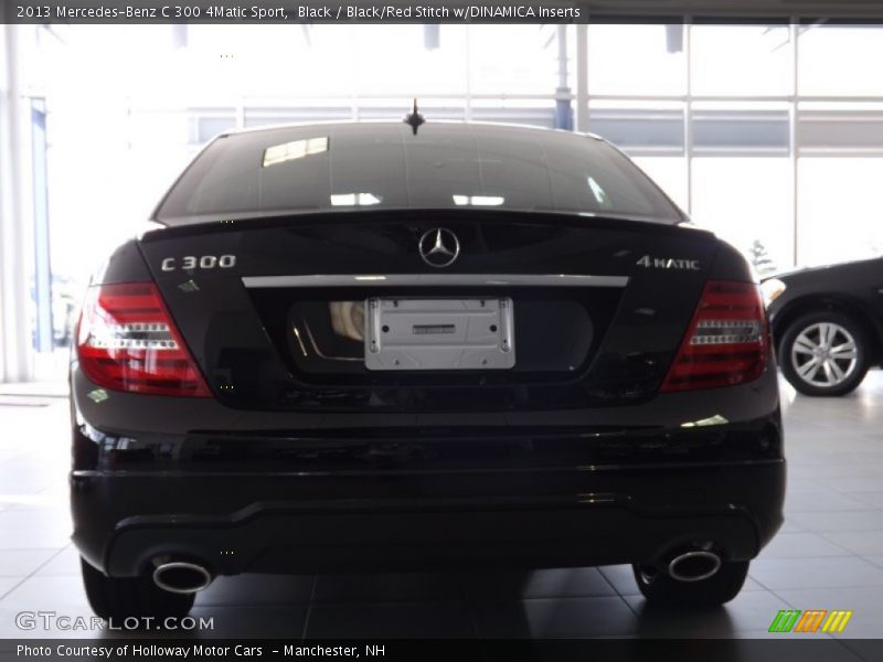 Black / Black/Red Stitch w/DINAMICA Inserts 2013 Mercedes-Benz C 300 4Matic Sport
