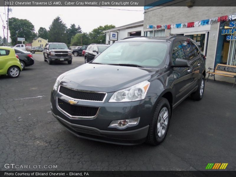 Cyber Gray Metallic / Dark Gray/Light Gray 2012 Chevrolet Traverse LS AWD