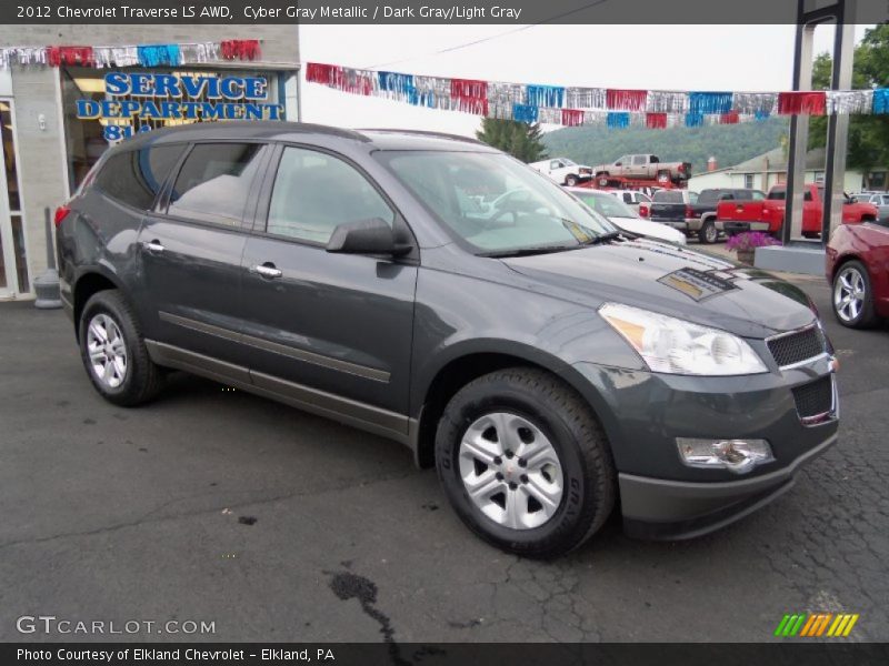 Cyber Gray Metallic / Dark Gray/Light Gray 2012 Chevrolet Traverse LS AWD