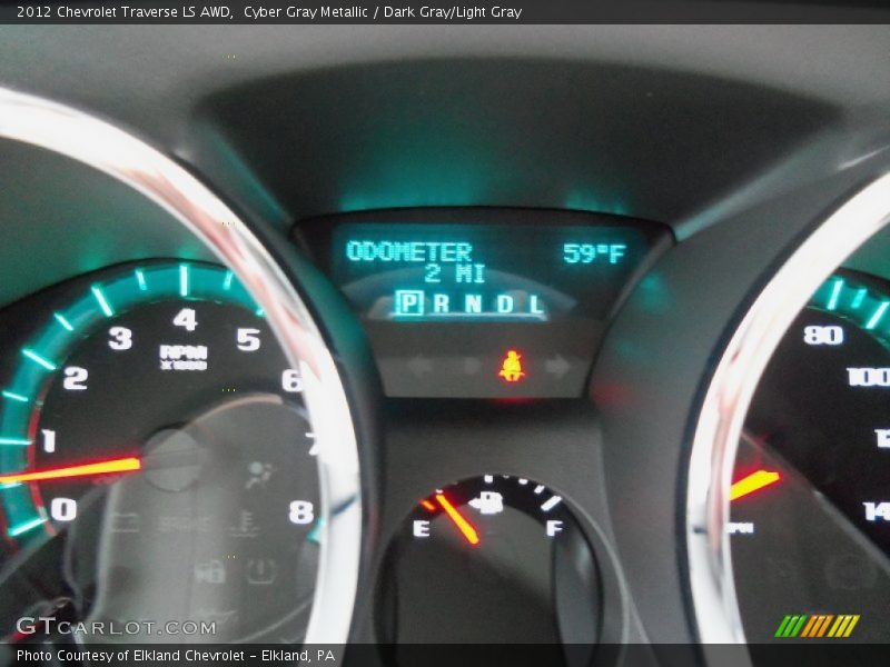 Cyber Gray Metallic / Dark Gray/Light Gray 2012 Chevrolet Traverse LS AWD