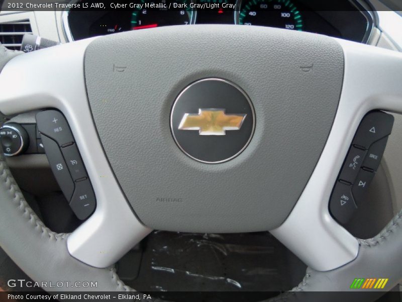 Cyber Gray Metallic / Dark Gray/Light Gray 2012 Chevrolet Traverse LS AWD