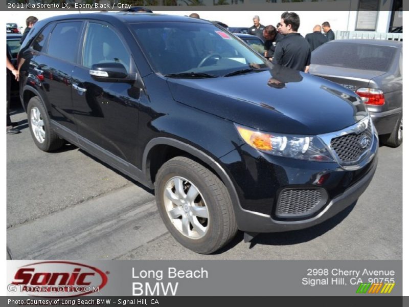Ebony Black / Gray 2011 Kia Sorento LX