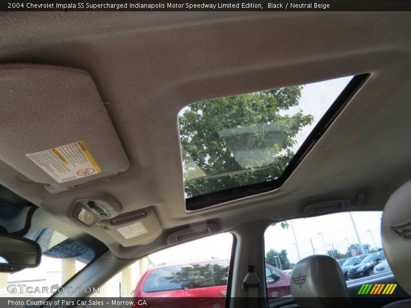 Sunroof of 2004 Impala SS Supercharged Indianapolis Motor Speedway Limited Edition