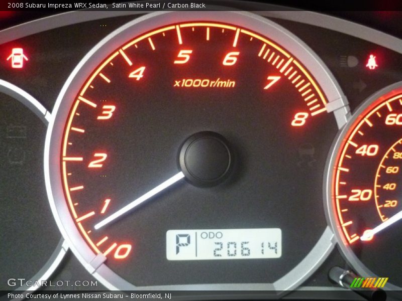 Satin White Pearl / Carbon Black 2008 Subaru Impreza WRX Sedan