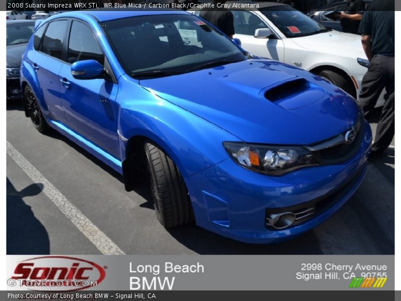 WR Blue Mica / Carbon Black/Graphite Gray Alcantara 2008 Subaru Impreza WRX STi
