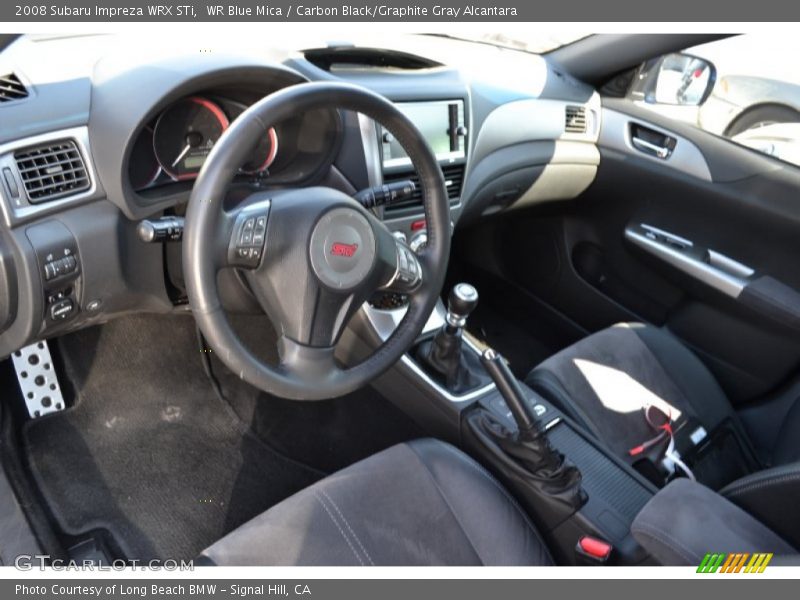 WR Blue Mica / Carbon Black/Graphite Gray Alcantara 2008 Subaru Impreza WRX STi
