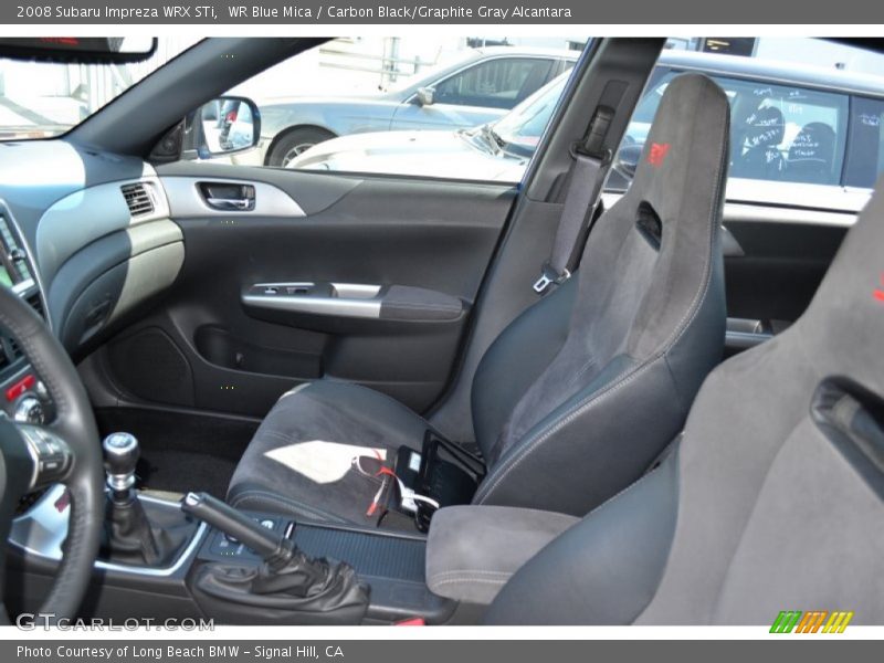 WR Blue Mica / Carbon Black/Graphite Gray Alcantara 2008 Subaru Impreza WRX STi