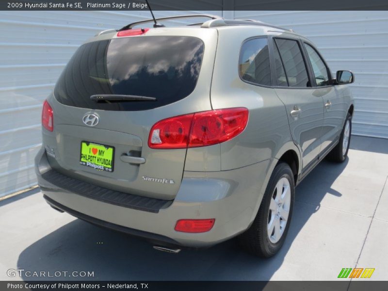 Platinum Sage / Beige 2009 Hyundai Santa Fe SE