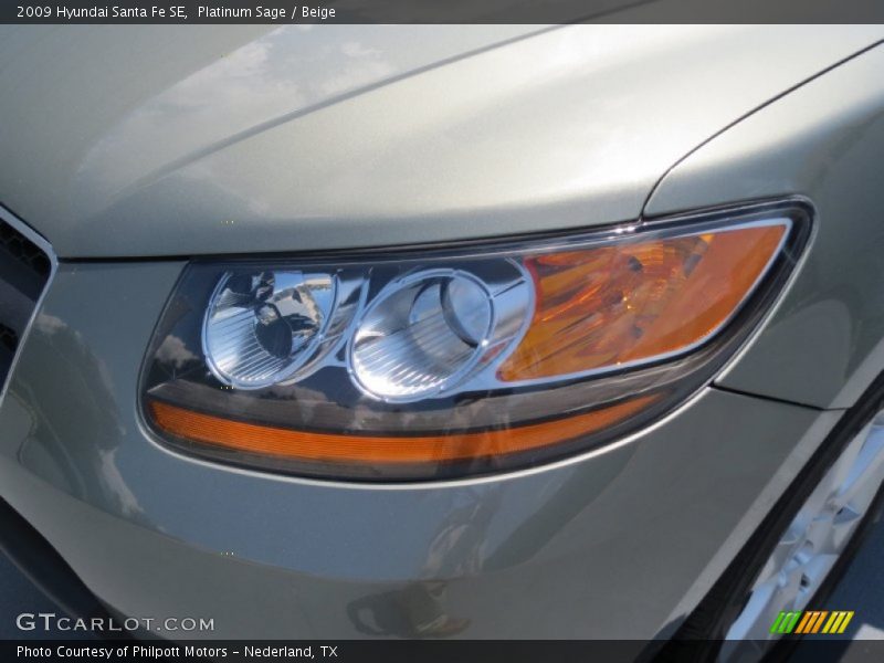 Platinum Sage / Beige 2009 Hyundai Santa Fe SE