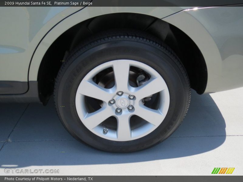 Platinum Sage / Beige 2009 Hyundai Santa Fe SE