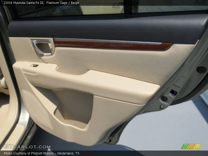 Platinum Sage / Beige 2009 Hyundai Santa Fe SE