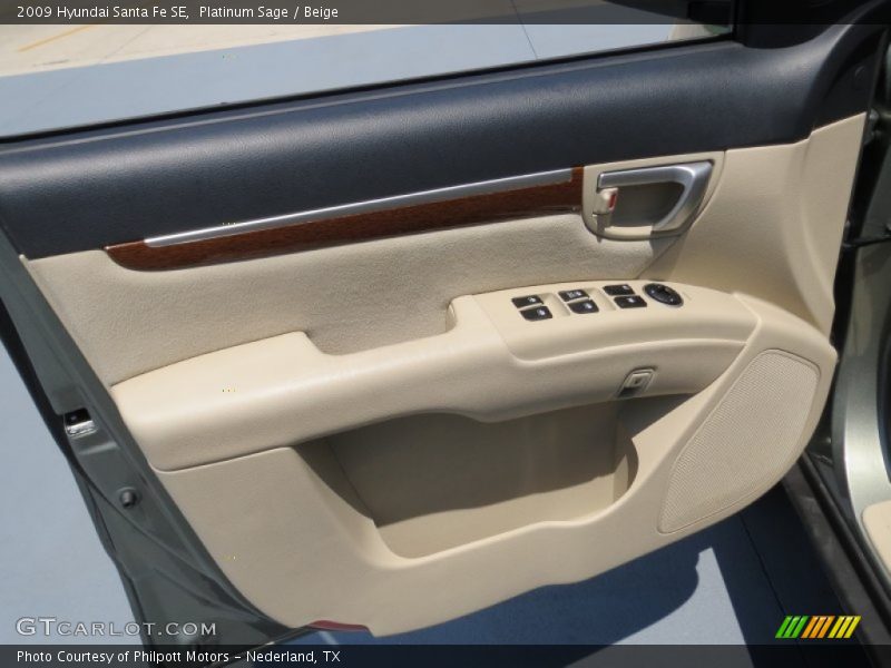 Platinum Sage / Beige 2009 Hyundai Santa Fe SE