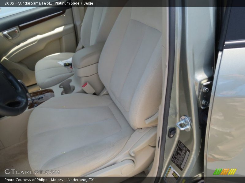 Platinum Sage / Beige 2009 Hyundai Santa Fe SE