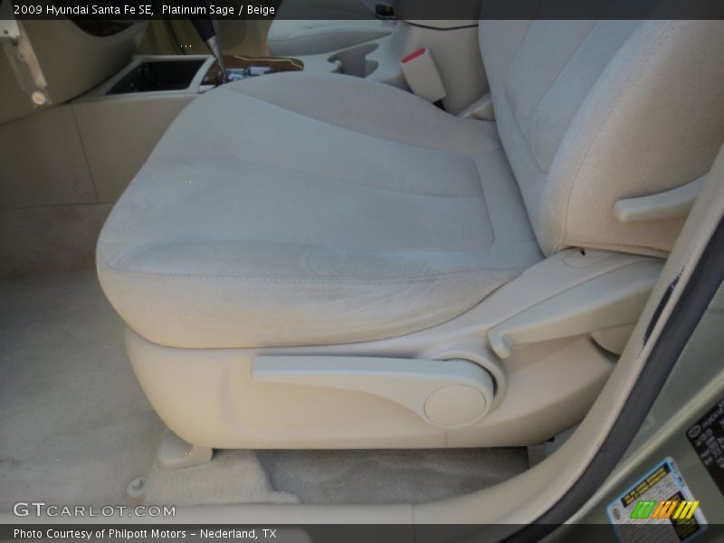 Platinum Sage / Beige 2009 Hyundai Santa Fe SE