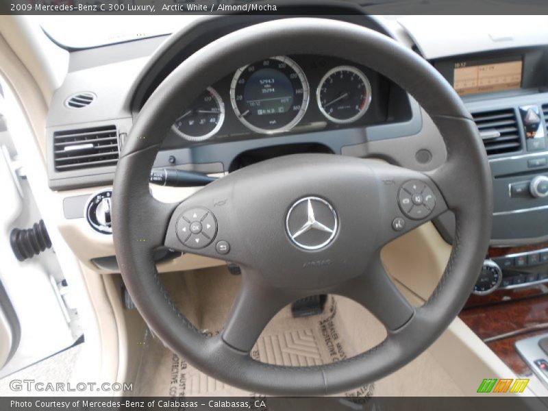 Arctic White / Almond/Mocha 2009 Mercedes-Benz C 300 Luxury