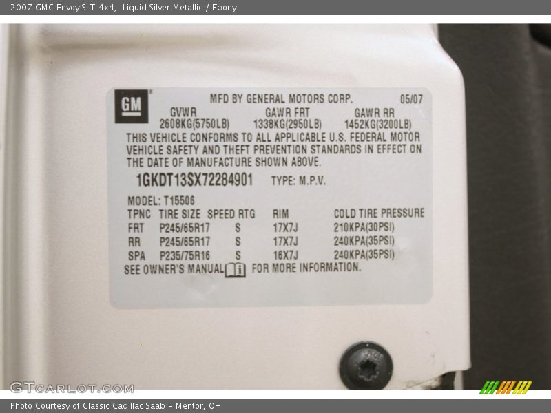 Liquid Silver Metallic / Ebony 2007 GMC Envoy SLT 4x4