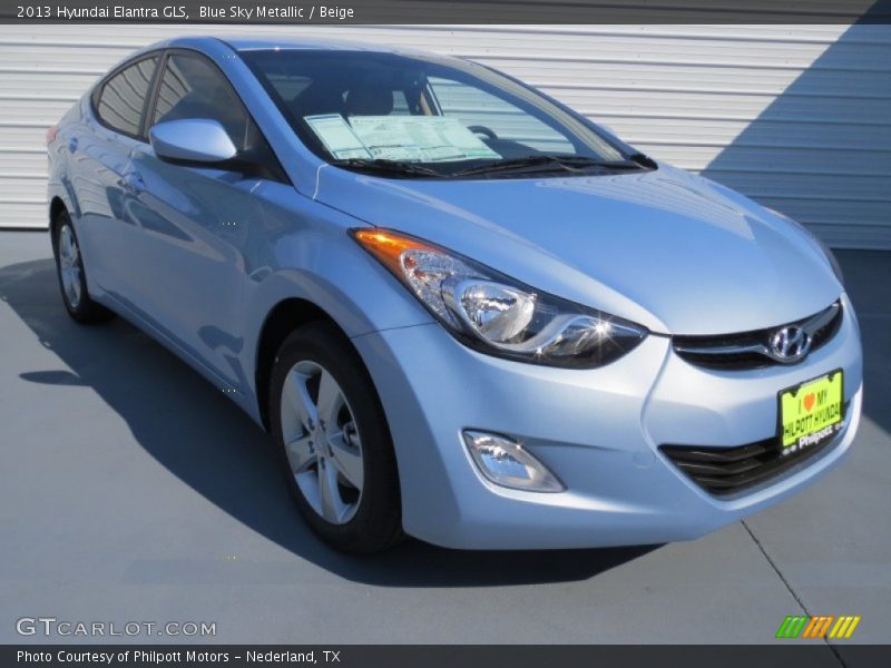 Blue Sky Metallic / Beige 2013 Hyundai Elantra GLS