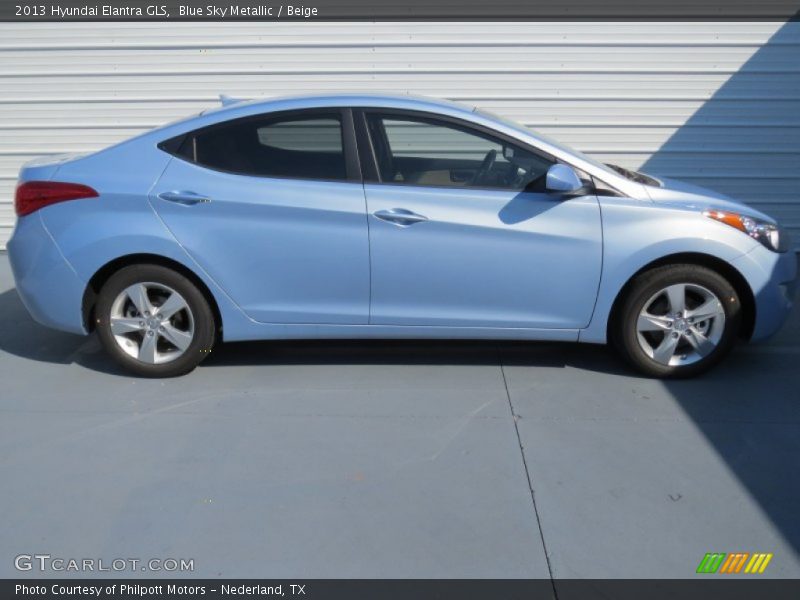 Blue Sky Metallic / Beige 2013 Hyundai Elantra GLS