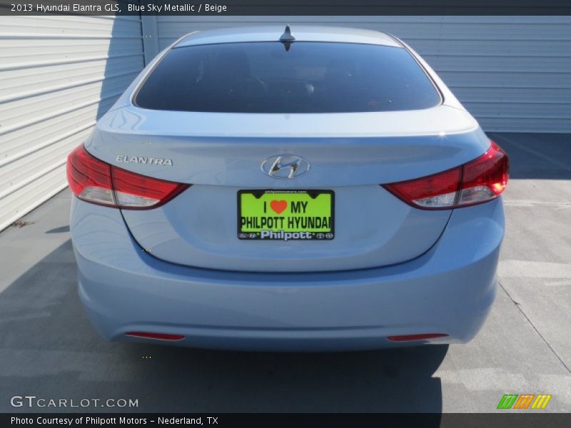 Blue Sky Metallic / Beige 2013 Hyundai Elantra GLS