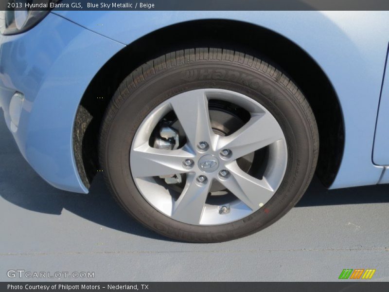 Blue Sky Metallic / Beige 2013 Hyundai Elantra GLS