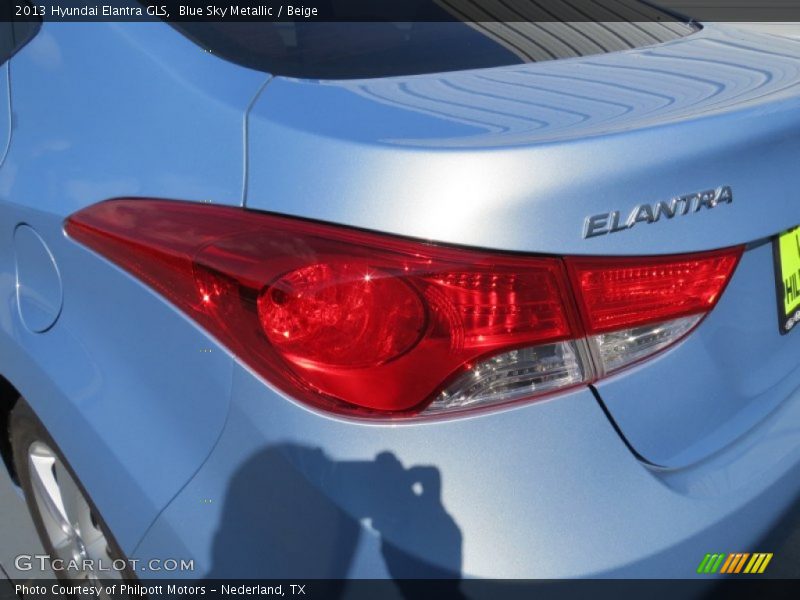 Blue Sky Metallic / Beige 2013 Hyundai Elantra GLS