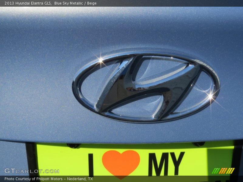 Blue Sky Metallic / Beige 2013 Hyundai Elantra GLS