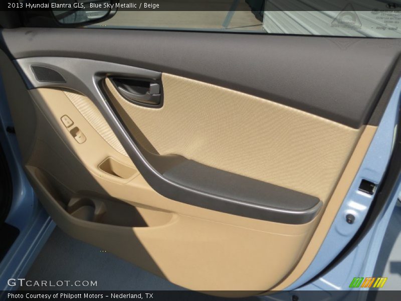 Blue Sky Metallic / Beige 2013 Hyundai Elantra GLS