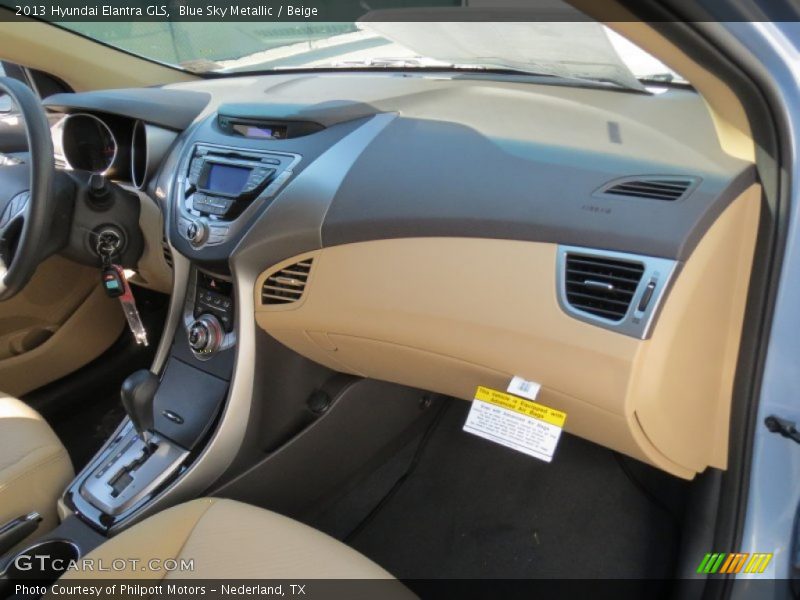 Blue Sky Metallic / Beige 2013 Hyundai Elantra GLS