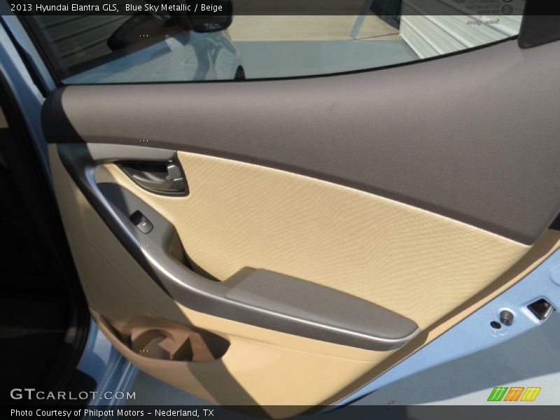 Blue Sky Metallic / Beige 2013 Hyundai Elantra GLS