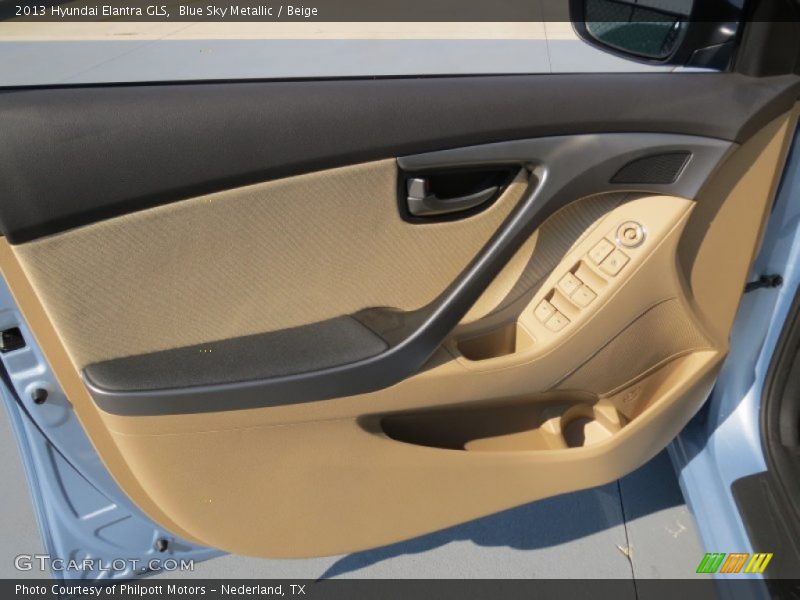 Blue Sky Metallic / Beige 2013 Hyundai Elantra GLS