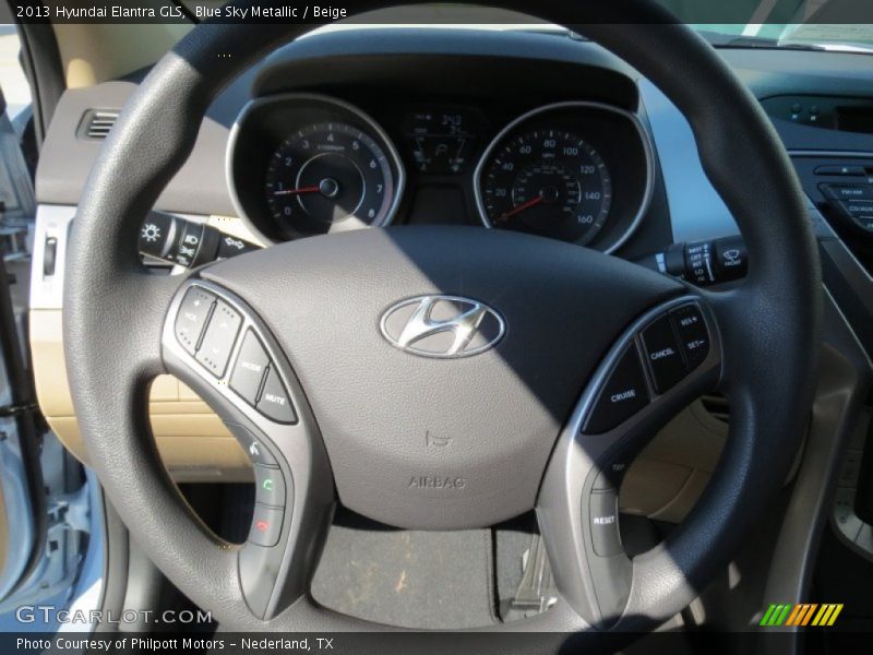 Blue Sky Metallic / Beige 2013 Hyundai Elantra GLS