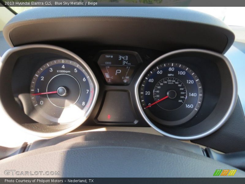Blue Sky Metallic / Beige 2013 Hyundai Elantra GLS
