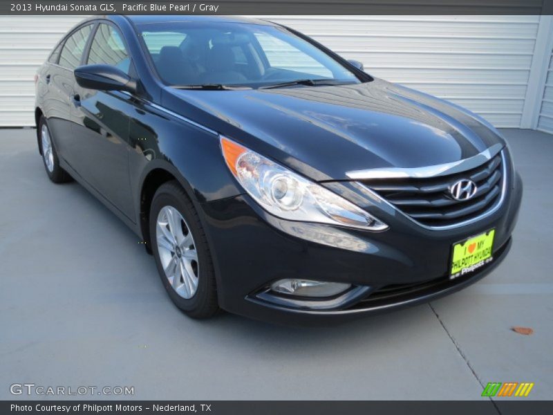 Pacific Blue Pearl / Gray 2013 Hyundai Sonata GLS