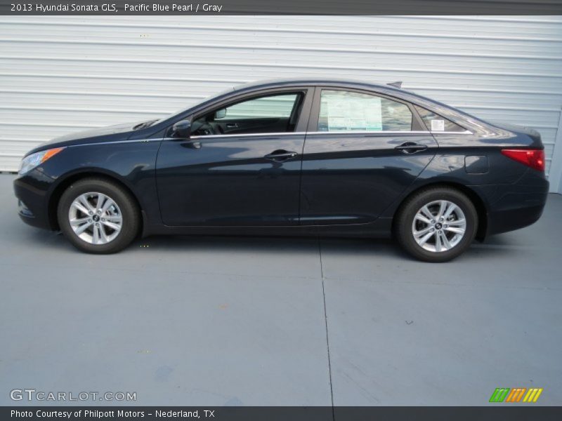 Pacific Blue Pearl / Gray 2013 Hyundai Sonata GLS