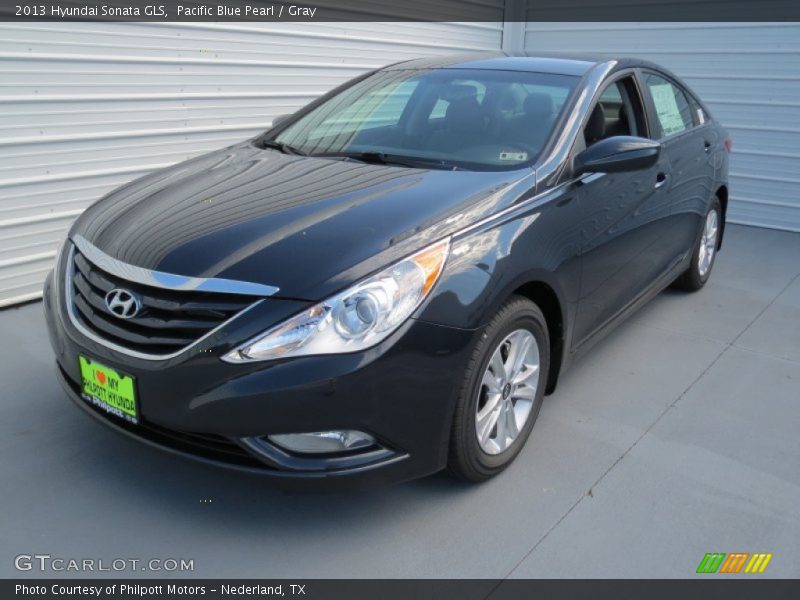 Pacific Blue Pearl / Gray 2013 Hyundai Sonata GLS