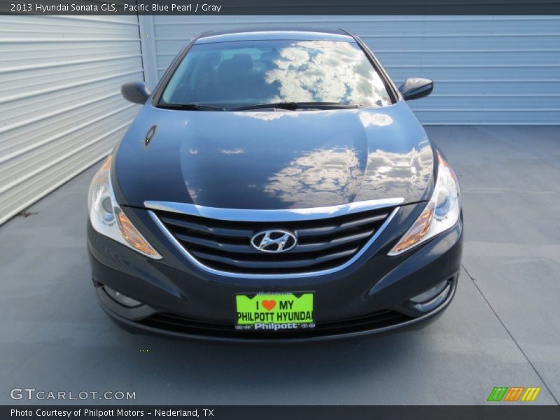 Pacific Blue Pearl / Gray 2013 Hyundai Sonata GLS
